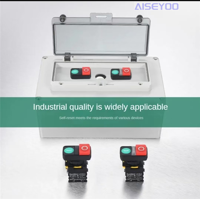 Self-resetting dual-position push-button switch, dual-key switch with light, 12V, 24V, 220V switch button, 22MM Specification image