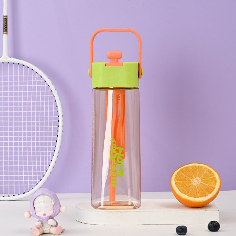 Z37-H851 New Creative water cup, tower-shaped straw cup, portable handle cup, tea water isolation cup, outdoor water cup details Picture