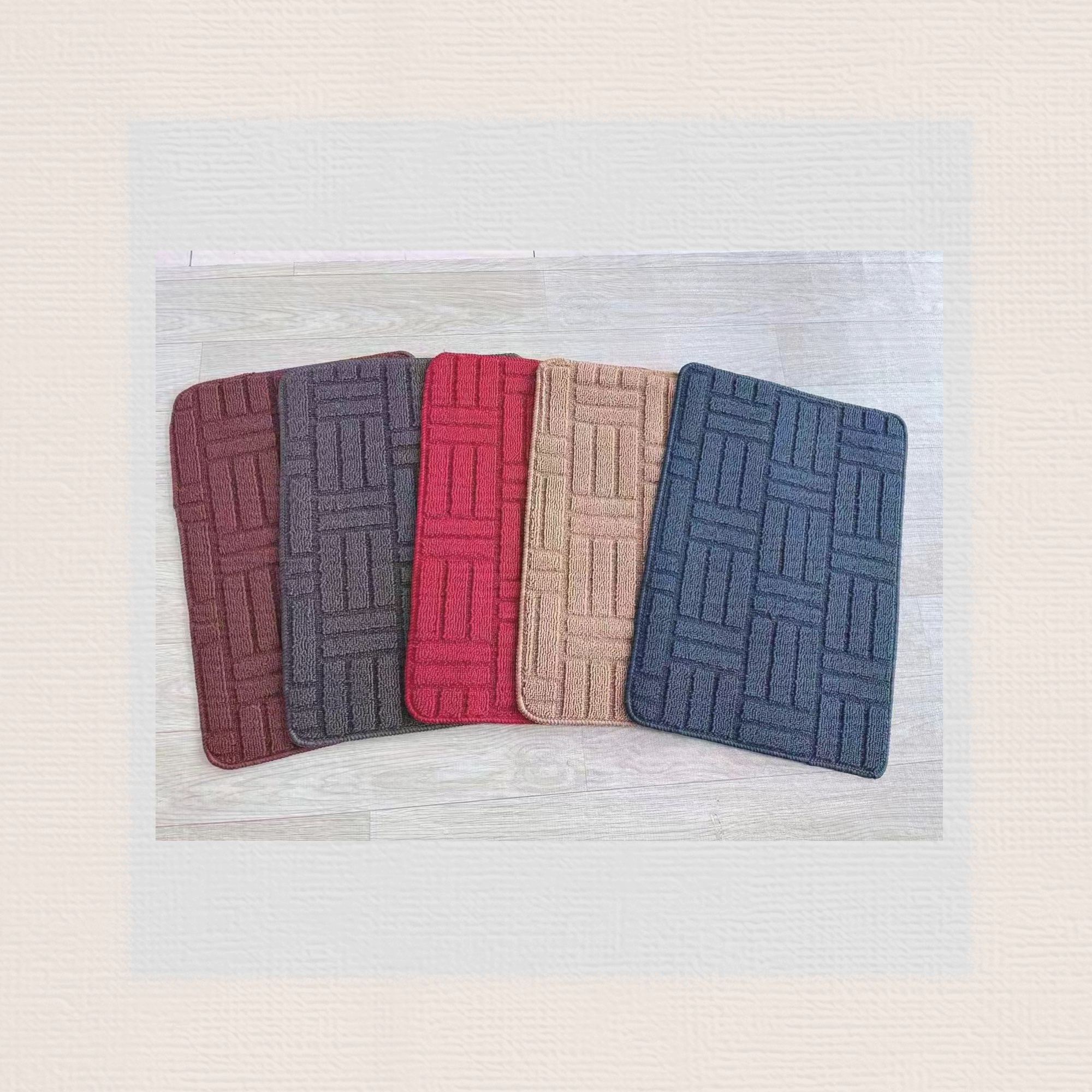 New plain high and low loop velvet floor MATS, anti-slip floor MATS, polypropylene foot MATS, indoor MATS, home MATS, and popular export floor MATS in 5 colors, good quality, anti-slip size 38*58CM Specification drawing