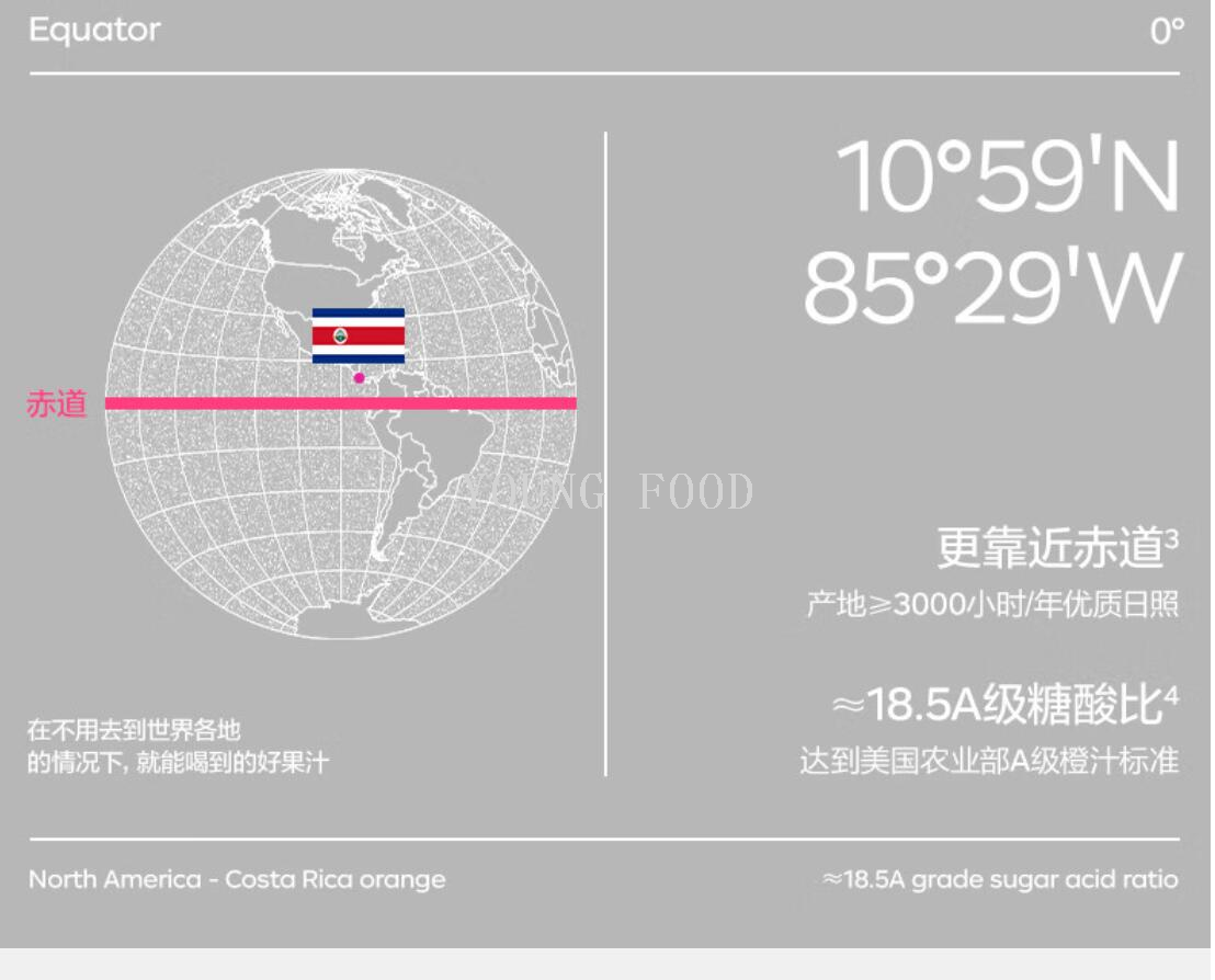 包邮！零食手办100%纯橙汁哥斯达黎加橙果汁 西梅120g详情11