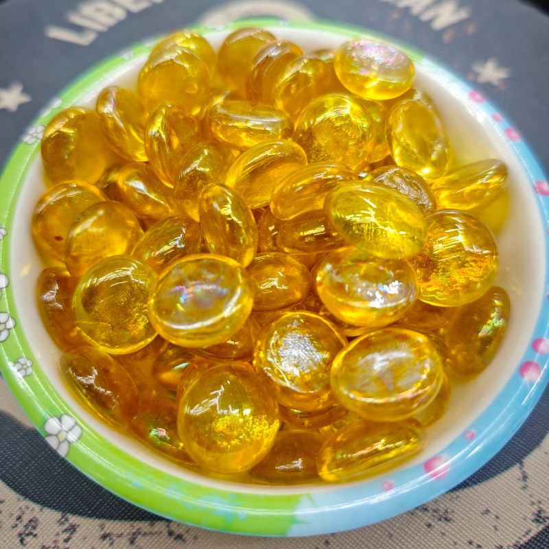 玻璃扁珠玻璃珠陶瓷外二花扁珠玻璃鱼缸花瓶装饰摆件批发