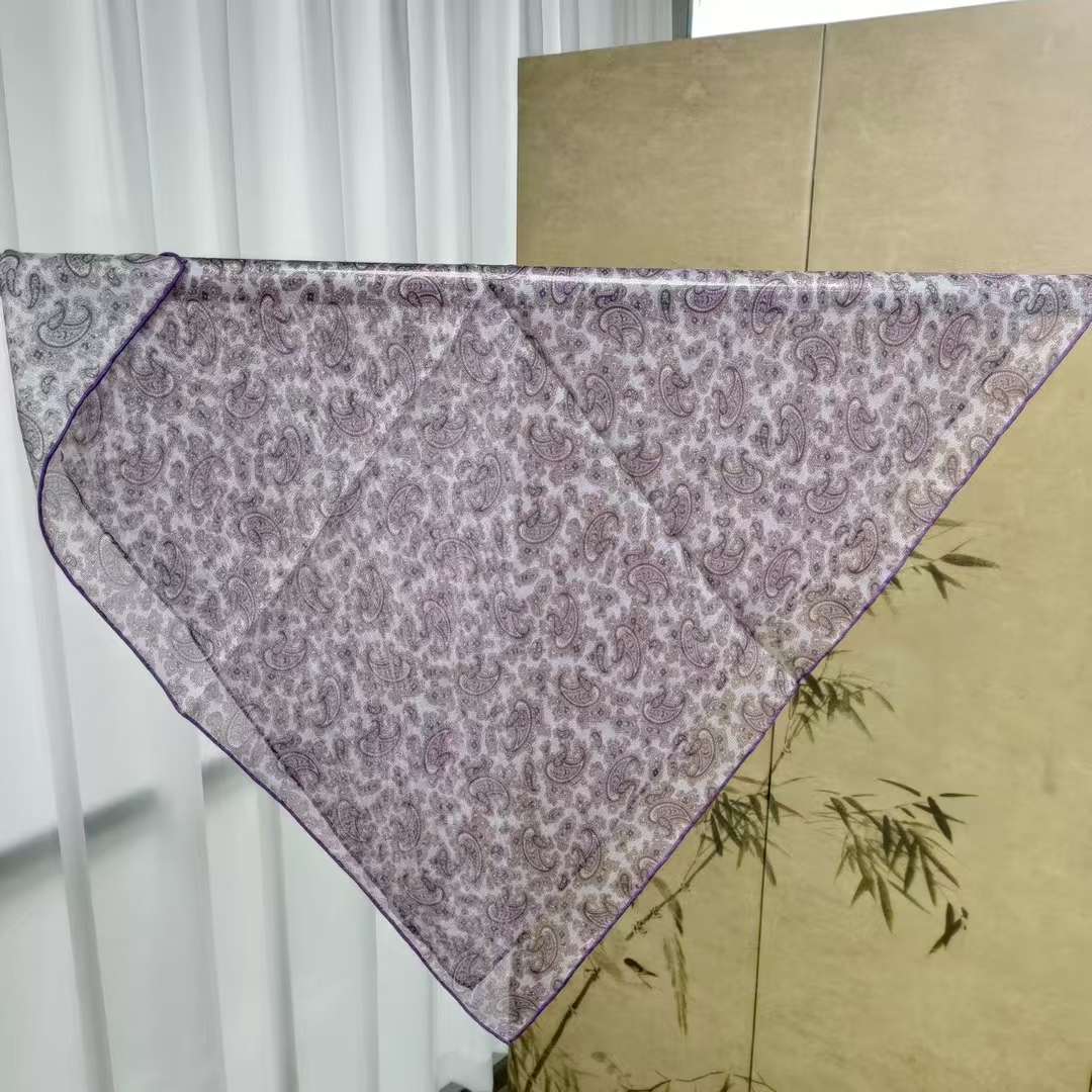 西丽纱丝印印花方巾丝巾围巾详情图4