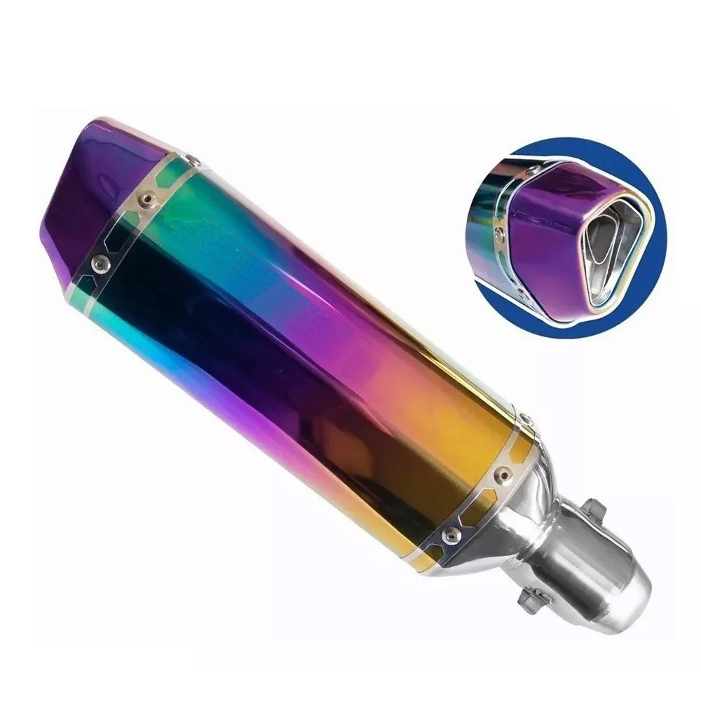 Motorcycle full imitation carbon fiber body tail small hexagonal large displacement general motorcycle high temperature exhaust pipe tail throat Item Picture
