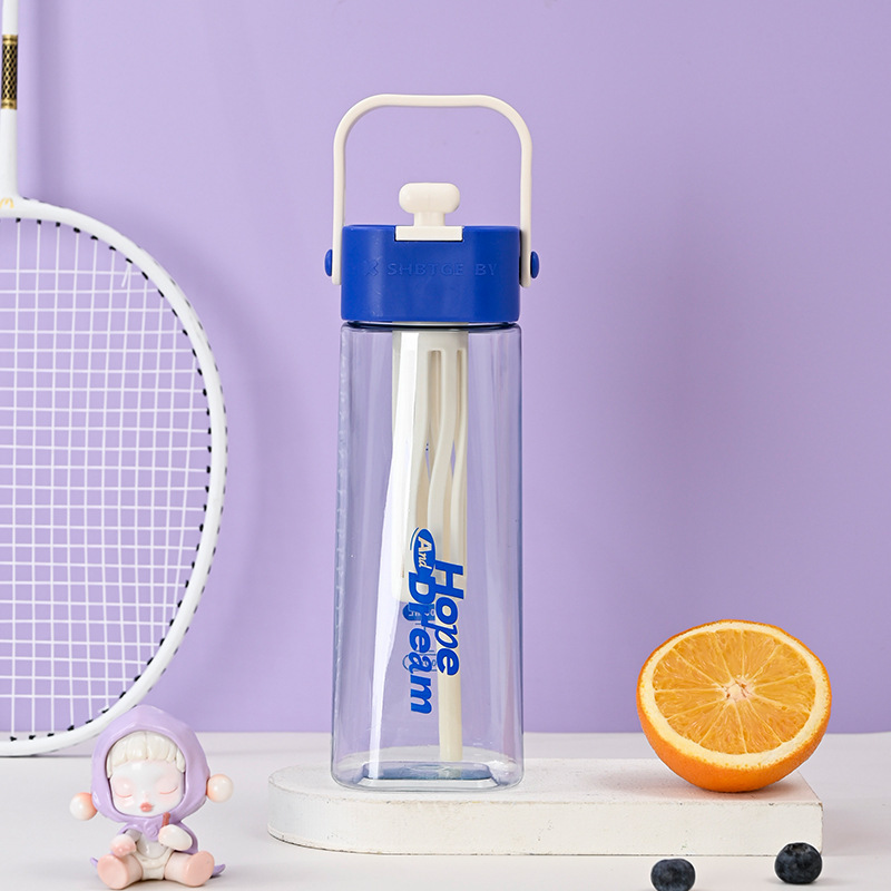 Z37-H851 New Creative water cup, tower-shaped straw cup, portable handle cup, tea water isolation cup, outdoor water cup Specification image