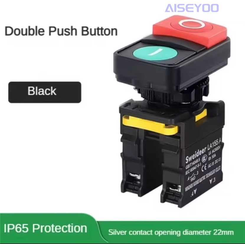 Self-resetting dual-position push-button switch, dual-key switch with light, 12V, 24V, 220V switch button, 22MM pic 6