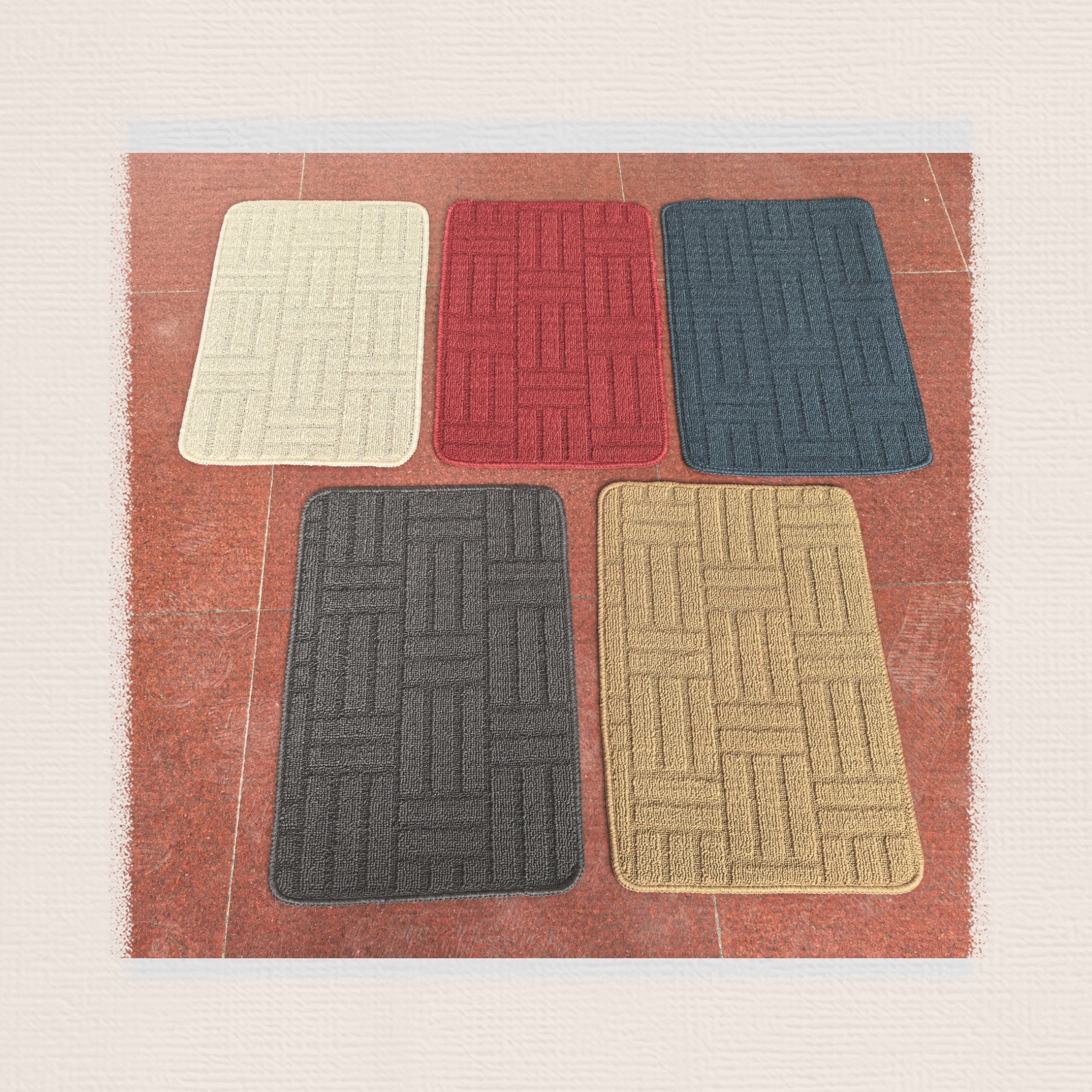 New plain high and low loop velvet floor MATS, anti-slip floor MATS, polypropylene foot MATS, indoor MATS, home MATS, and popular export floor MATS in 5 colors, good quality, anti-slip size 38*58CM full figure
