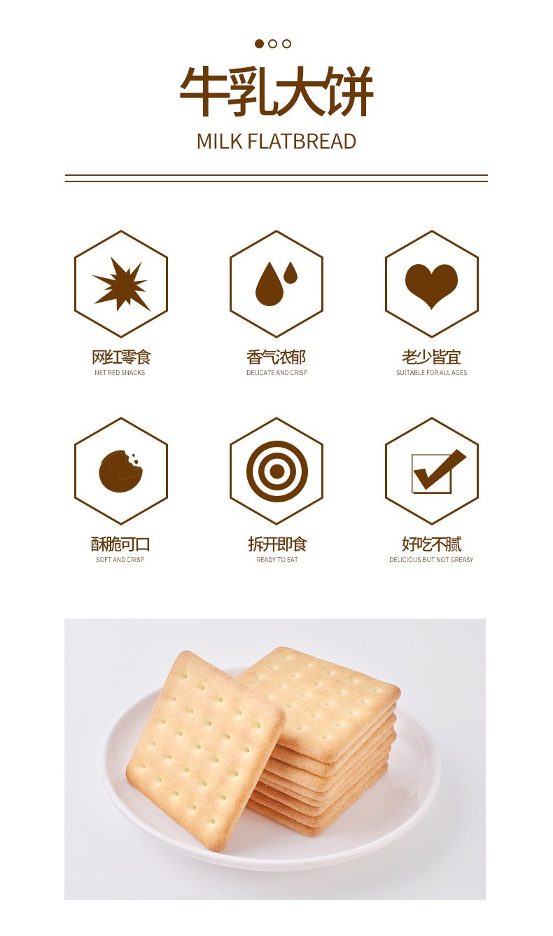 包邮！牛乳大饼368g活力早晨GONGOLI休闲零食 饼干糕点点心下午茶详情3
