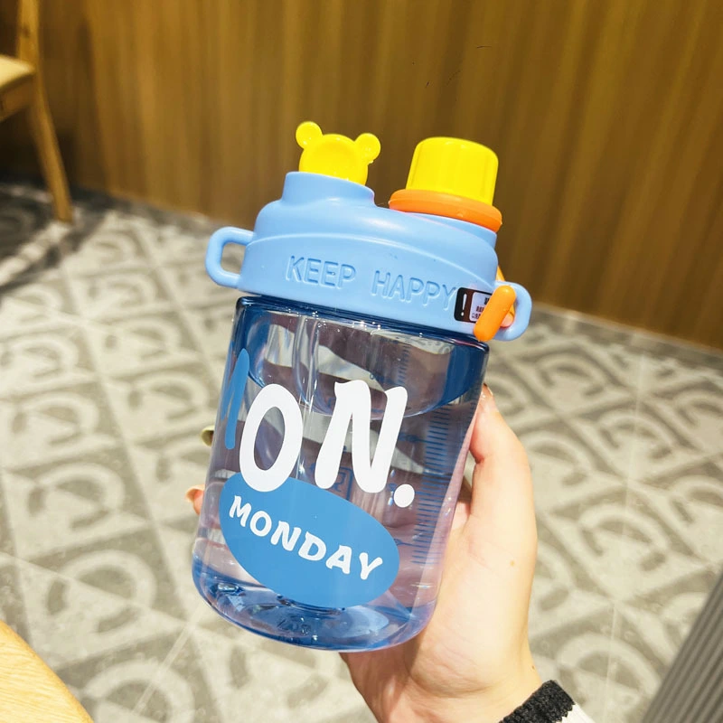 X152-7008 Double-spout straw cup, summer water cup for girls, cute portable cup for children, high appearance level for students, plastic water bottle for adults detail image 7