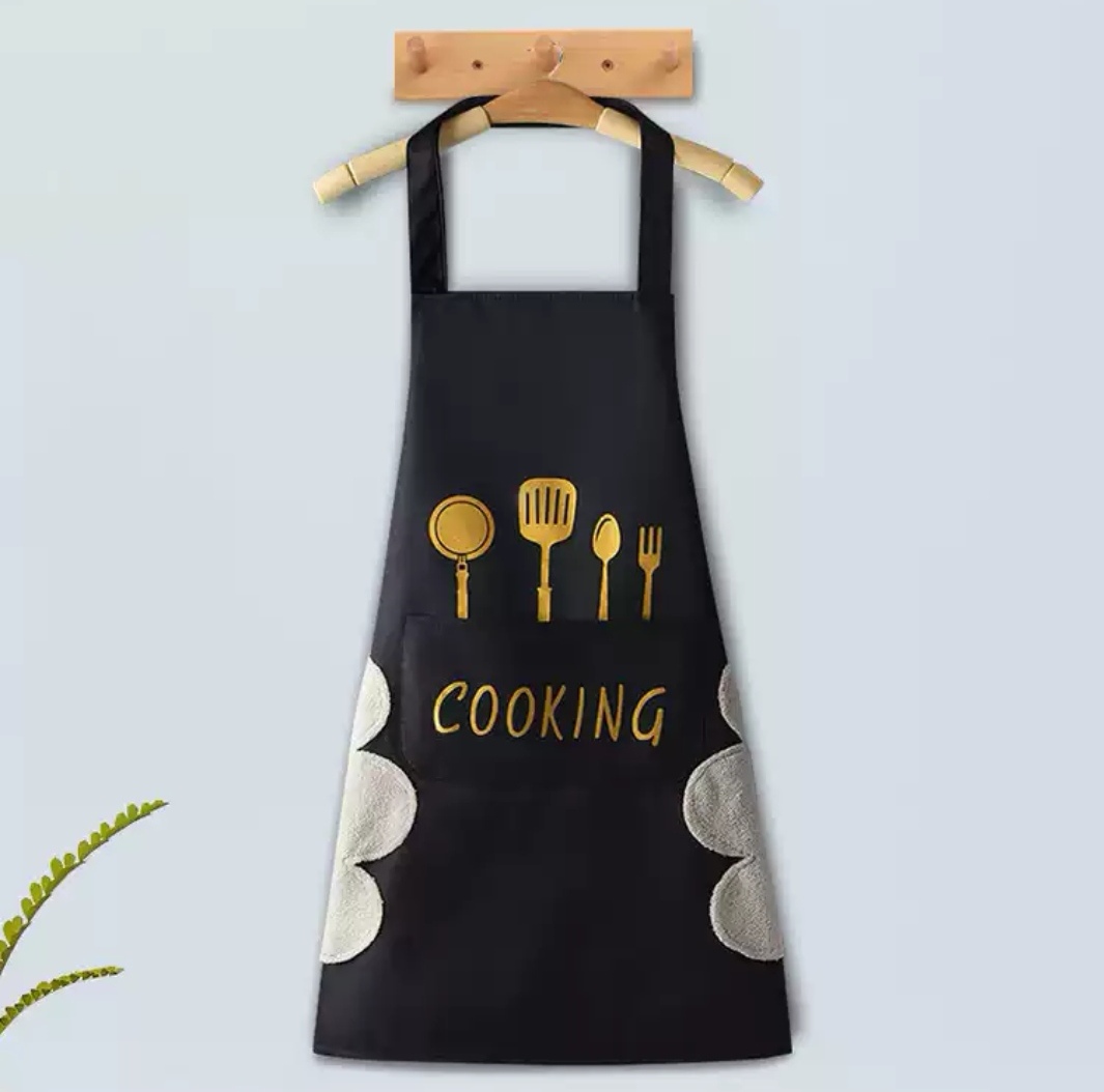 刀叉防水防油防污厚款围裙挂脖家用成人印制logo厨房烘焙咖啡厅围腰详情8