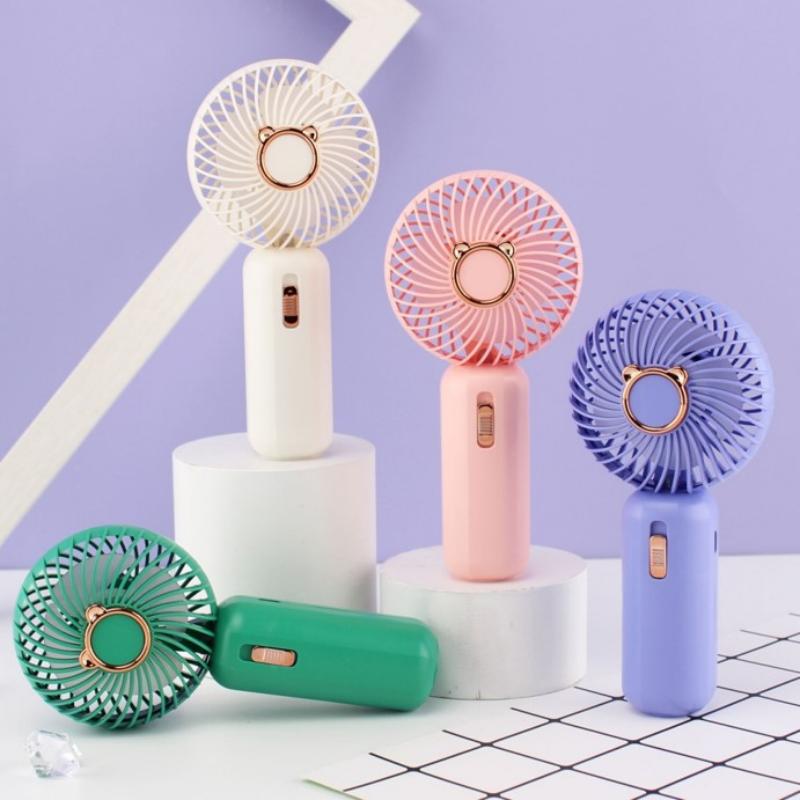 简约手持USB充电小风扇 便携手持带灯风扇 学生风扇礼品