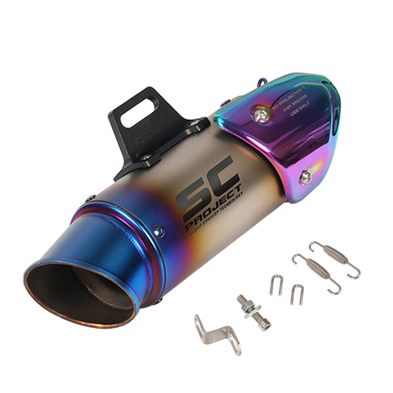 For motorcycle sports car Kawasaki ZX10R6RZ900FZ1 SC general purpose exhaust pipe silencer tail throat suitable for most models Item Picture