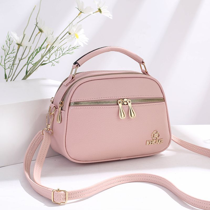 包包女2025女士新款软皮包包妈妈包多层百搭单肩斜跨包中年妈妈包背包细节图