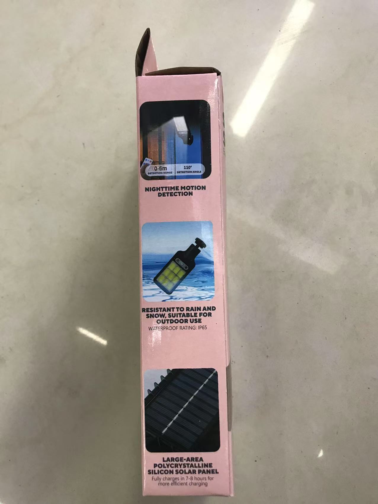 New cross-border outdoor solar street lamps, human-sensing courtyard waterproof garden lamps, light strips, remote control LED wall lamps Specification image