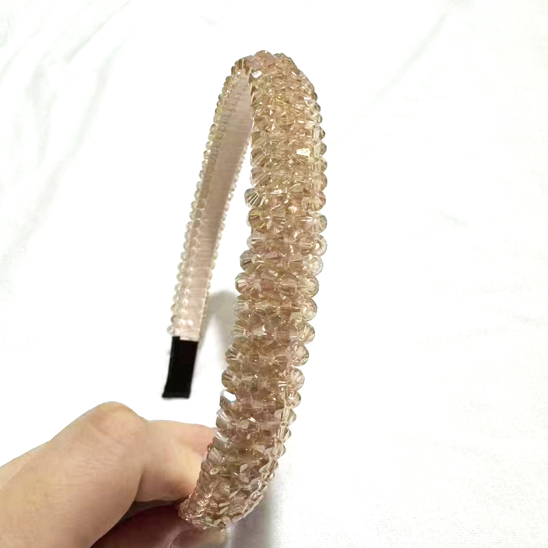 Korean-style high-end crystal headband, elegant and simple hair band, Baroque headwear, hand-woven accessories Item Picture