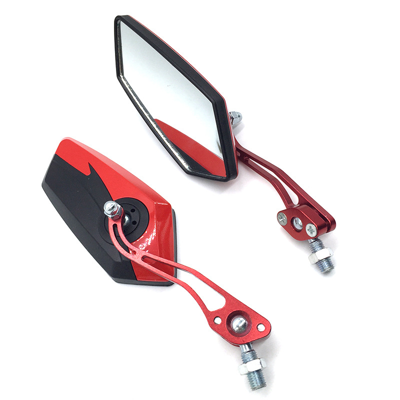 Motorcycle universal mirror, aluminum alloy rod rearview mirror, 10mm, 8mm, universal electric vehicle rearview mirror, auxiliary mirror Item Picture