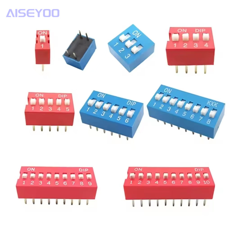 Toggle switch 1P 2 3 4 5 6 8 9 10 position 2.54mm foot distance dials red blue Item Picture