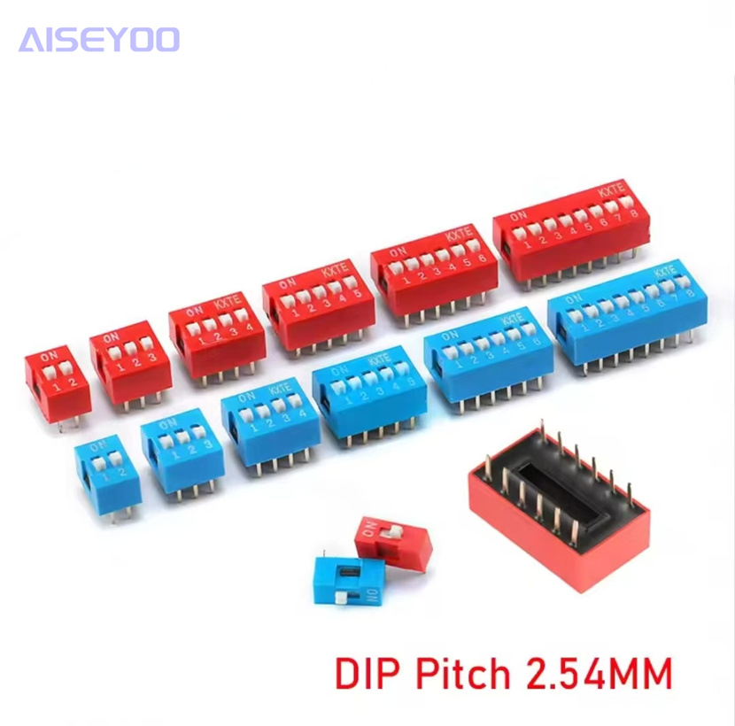 Toggle switch 1P 2 3 4 5 6 8 9 10 position 2.54mm foot distance dials red blue
