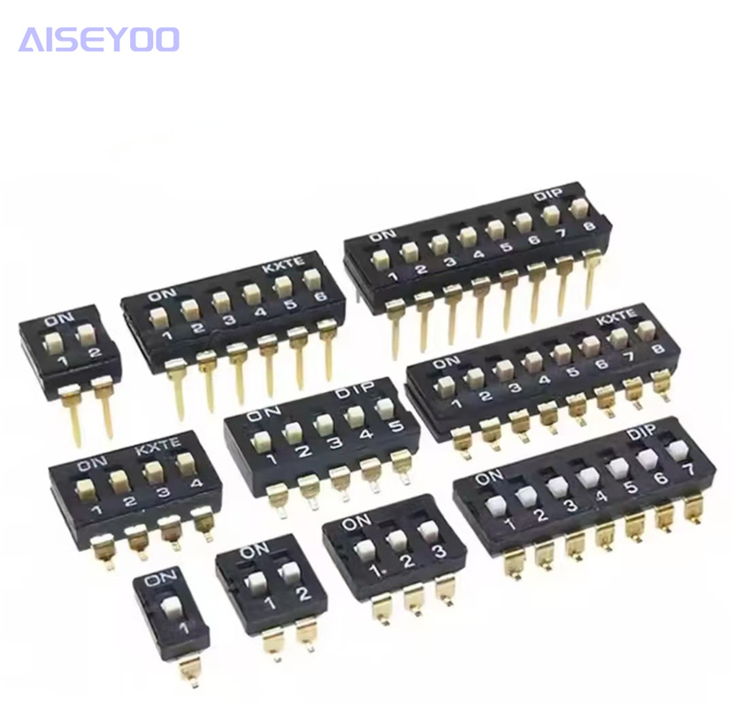 The dip switch moves the flat dip patch/plug at the 1/2P/3/4P/5P/6P/8P positions with a 2.54mm gold-plated pin Specification image