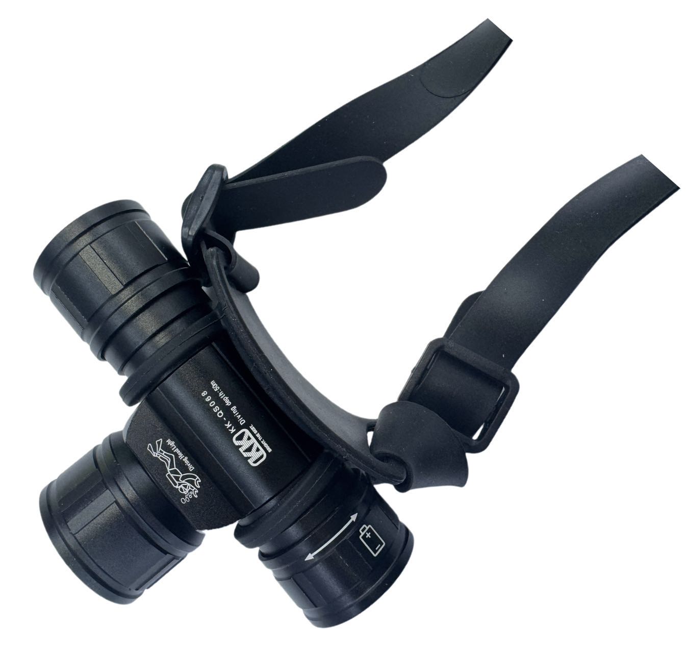 Aluminum alloy diving headlamp, head-mounted diving headlamp, long-lasting lithium battery, ultra-bright P70 outdoor waterproof headlamp, diving function, red and blue warning light