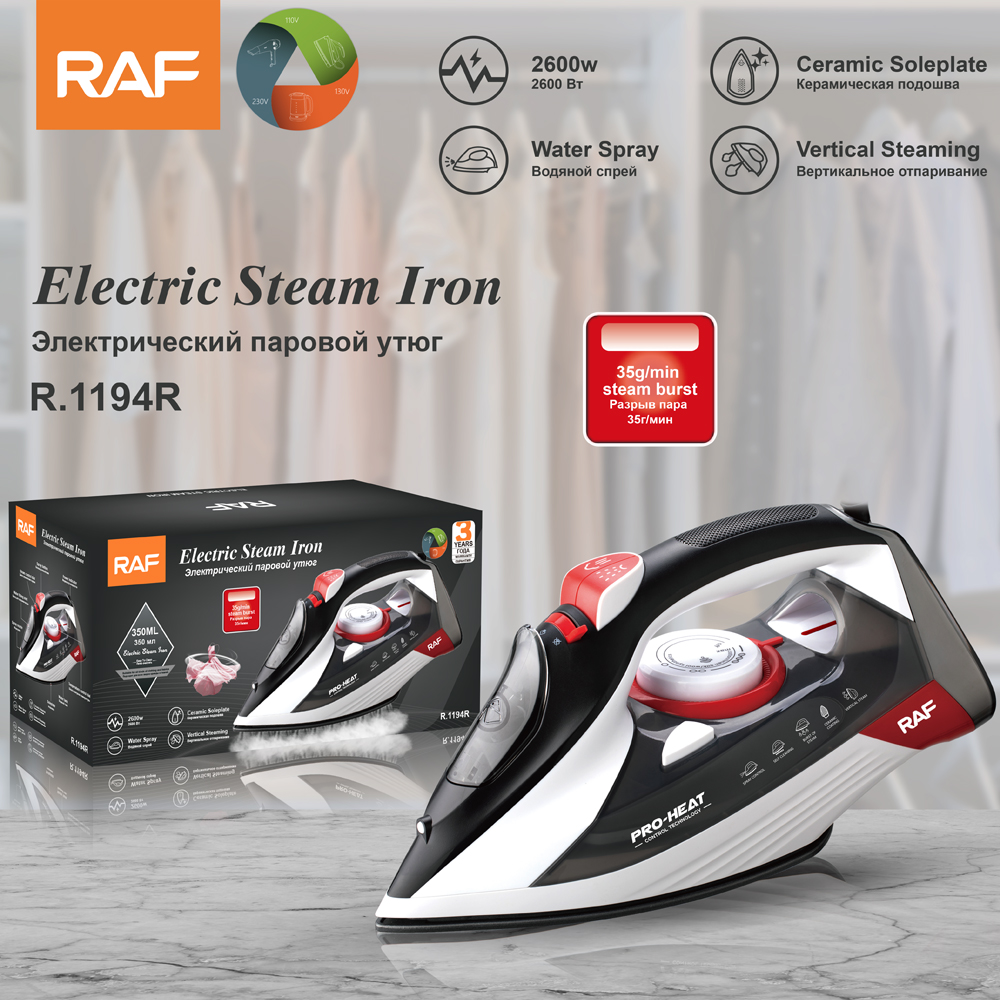 RAF cross-border exclusive European and American standard household steam irons, high-power handheld irons for ironing clothes details Picture