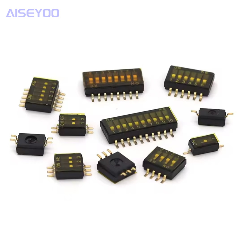1.27mm pitch dip switch surface mount black gold-plated flat dip code switch 1P, 2P, 3P, 4P, 5P, 6P, 8P, 10P