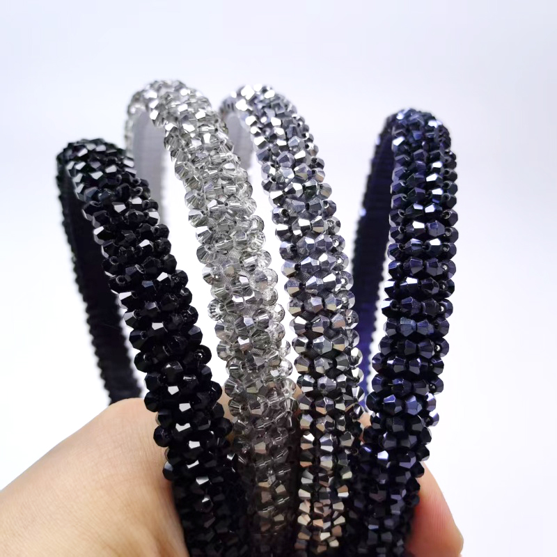 Korean-style high-end crystal headband, elegant and simple hair band, Baroque headwear, hand-woven accessories Specification image