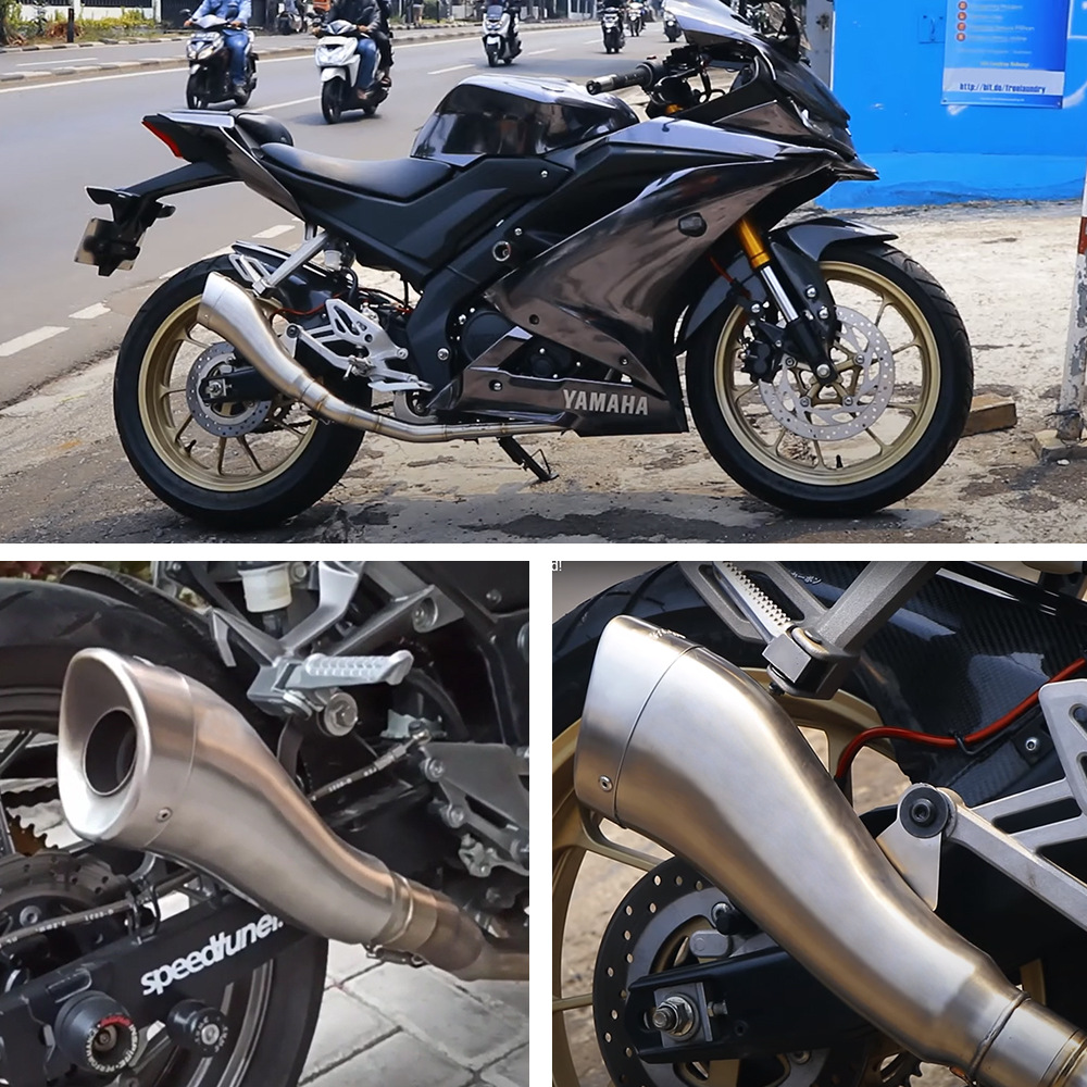 The stainless steel dolphin-shaped exhaust pipe for the rear end tailpipe of motorcycles is suitable for the exhaust pipes of most vehicle models details Picture