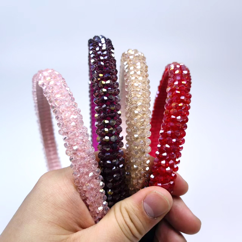Korean-style high-end crystal headband, elegant and simple hair band, Baroque headwear, hand-woven accessories details Picture