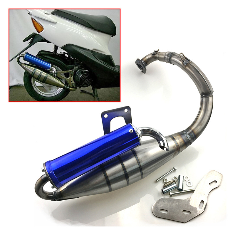 This exhaust pipe is specifically designed for Honda DIO50, Yamaha JOG50 and Honda ZX50 vehicles details Picture