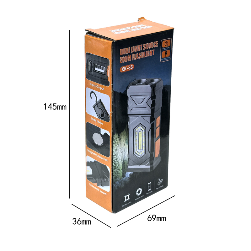XK-88 Work light, USB charging, maintenance and repair tool light, flashlight, magnetic flashlight, vehicle-mounted maintenance light, outdoor lighting light pic 9