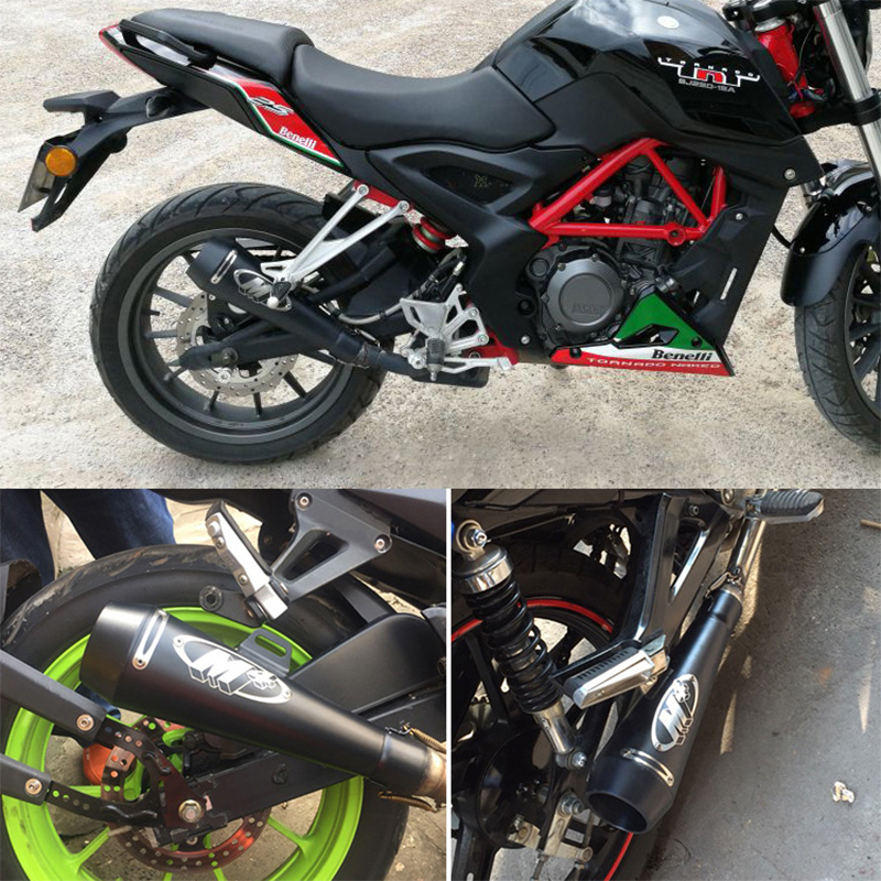 Yamaha TMAX500 motorcycle, Kawasaki K ō ry ū 600, large-displacement M4 exhaust pipe, universal tailpipe, suitable for most models Specification drawing