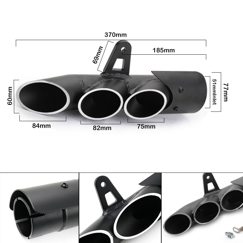 The general exhaust pipe for motorcycle sports cars, the "Little Ninja R6", is a multi-hole and large-displacement street-blowing exhaust pipe with direct exhaust to TOCE Specification drawing