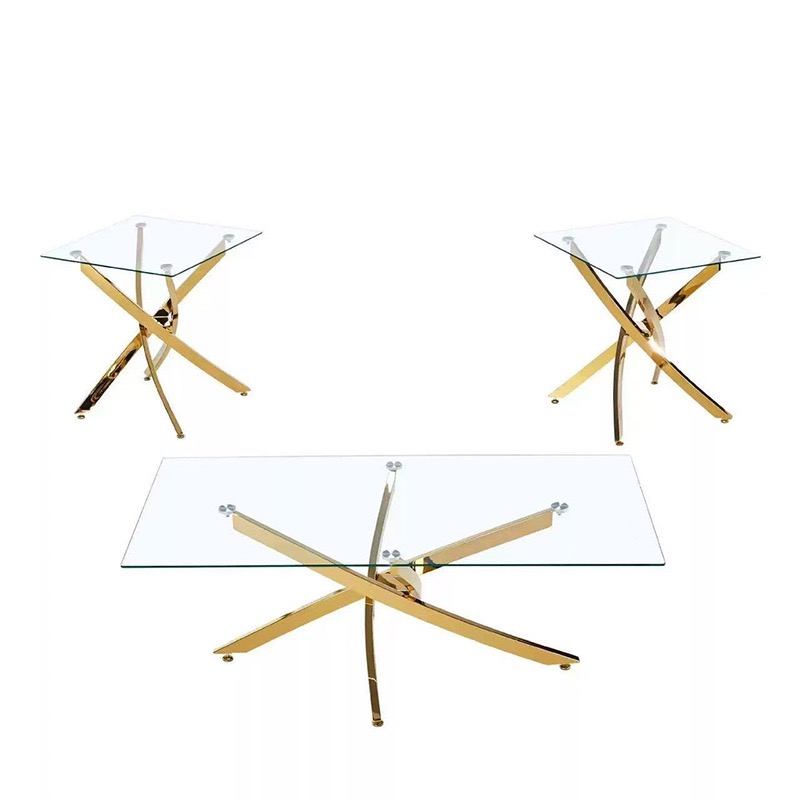 Tempered glass round table, coffee table, small apartment round table, simple Nordic dining table, negotiation table and chairs Item Picture