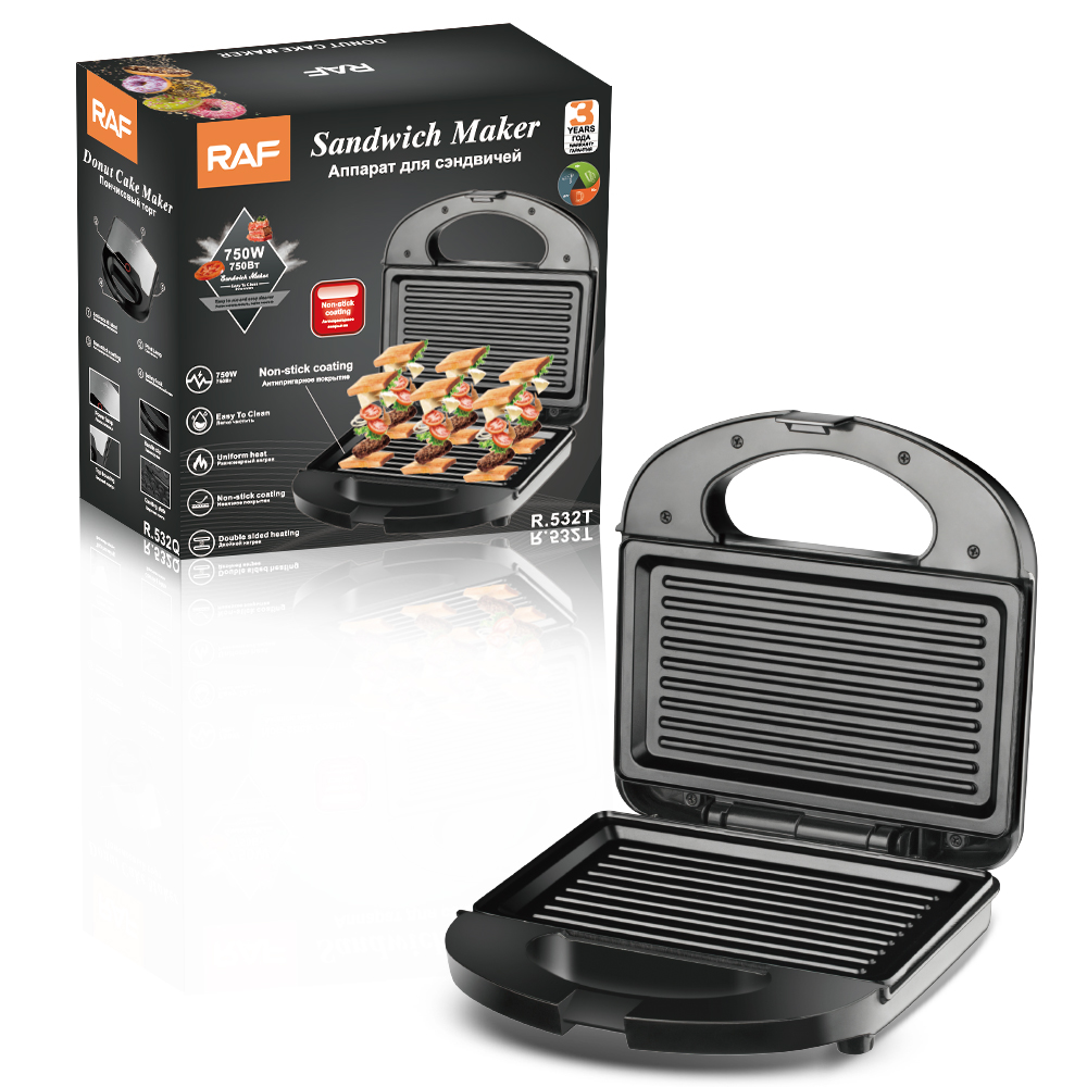 RAF European standard cross-border household double-sided breakfast machine, waffle machine, striped pancake machine, sandwich machine, multi-functional for home use details Picture