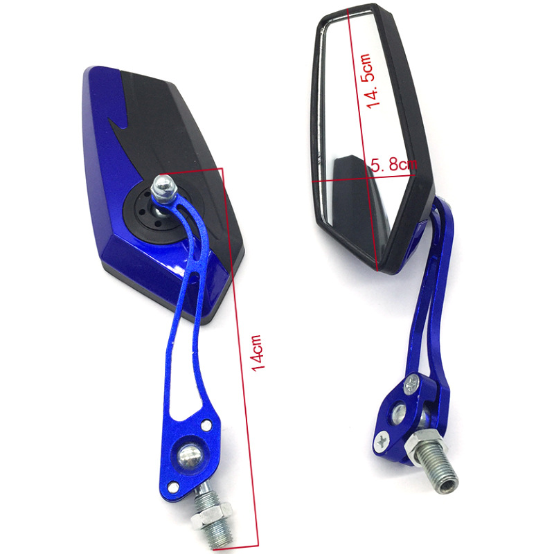Motorcycle universal mirror, aluminum alloy rod rearview mirror, 10mm, 8mm, universal electric vehicle rearview mirror, auxiliary mirror details Picture