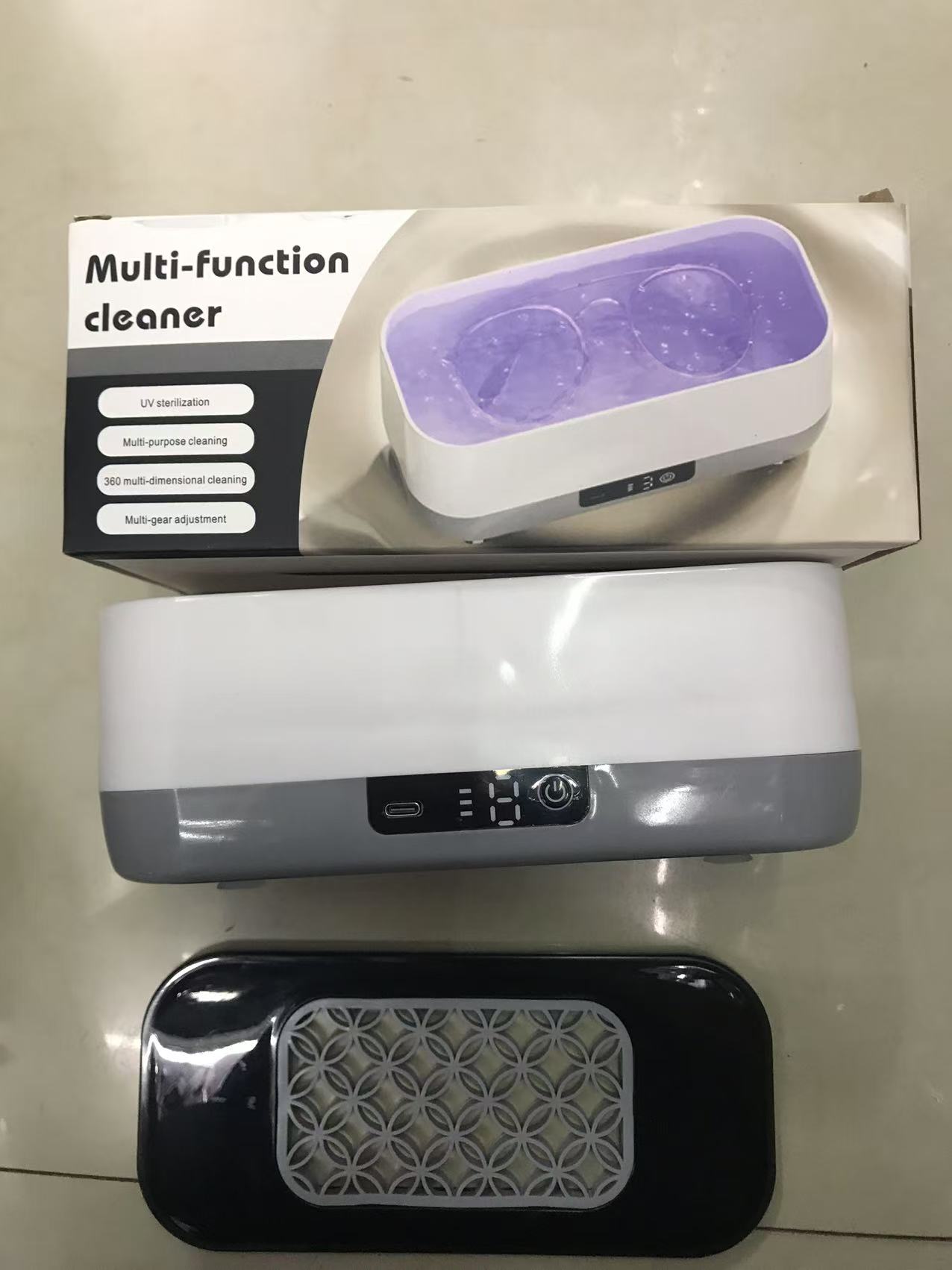 Limpiador de gafas limpiador de cepillos de maquillaje cargador tipo vibrador hogar de gran capacidad joyería belleza pupila esterilización caja de limpieza Item Picture