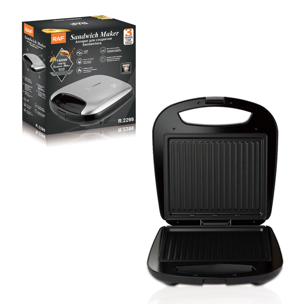 RAF European standard cross-border household double-sided heating sandwich machine, multi-functional toaster, waffle and striped pancake machine details Picture