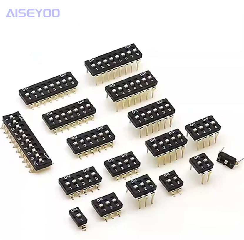 The dip switch moves the flat dip patch/plug at the 1/2P/3/4P/5P/6P/8P positions with a 2.54mm gold-plated pin Item Picture