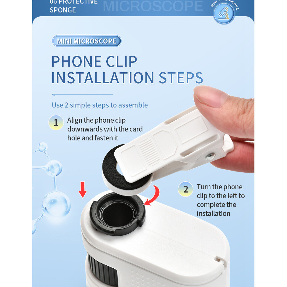 80X portable mini microscope with clipper Application Scenario