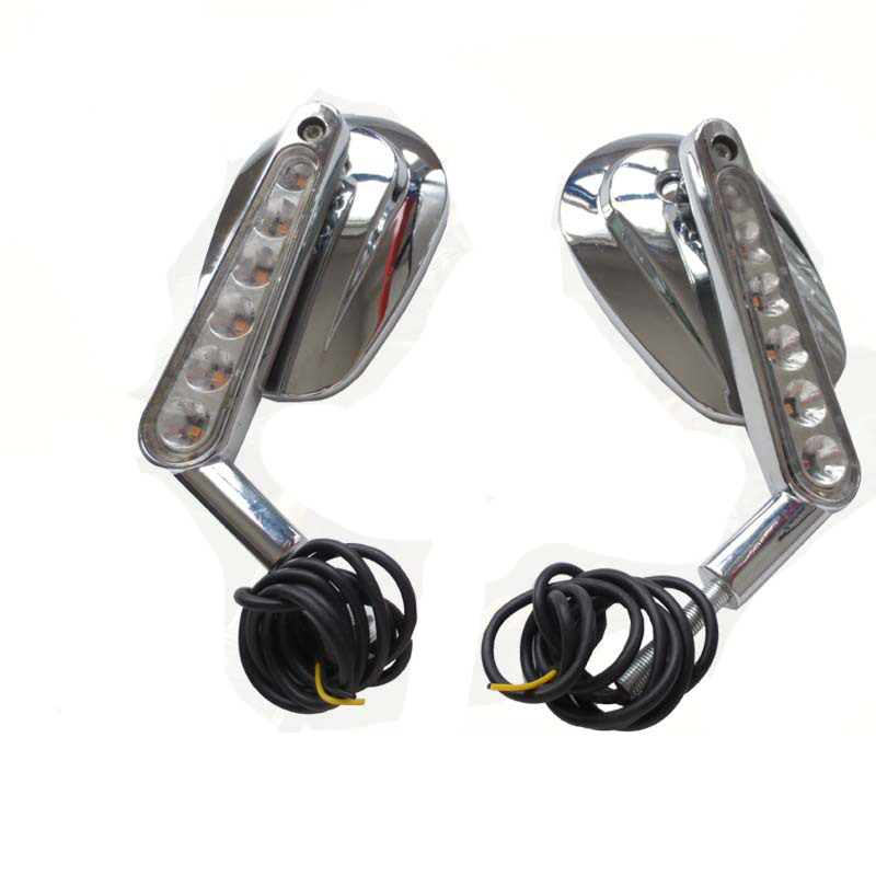 Factory-supplied universal rearview mirrors for motorcycles, CNC aluminum alloy front turn signals, oval riding rearview mirrors, suitable for most models full figure