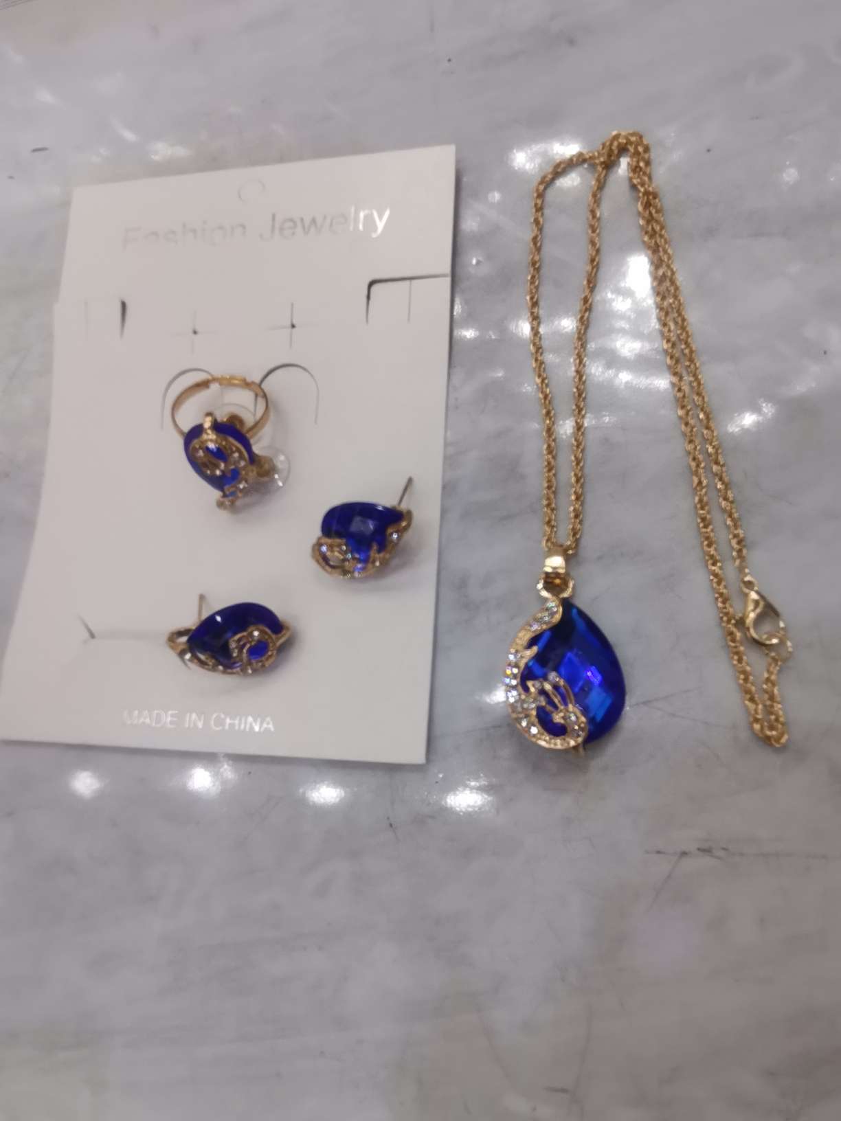 巴洛克珍珠水晶锆石套链 首饰套装饰品项链套装 精致套链项链 闪耀锆石套链 时尚潮流首饰套装饰品项链套装套链项链白底实物图