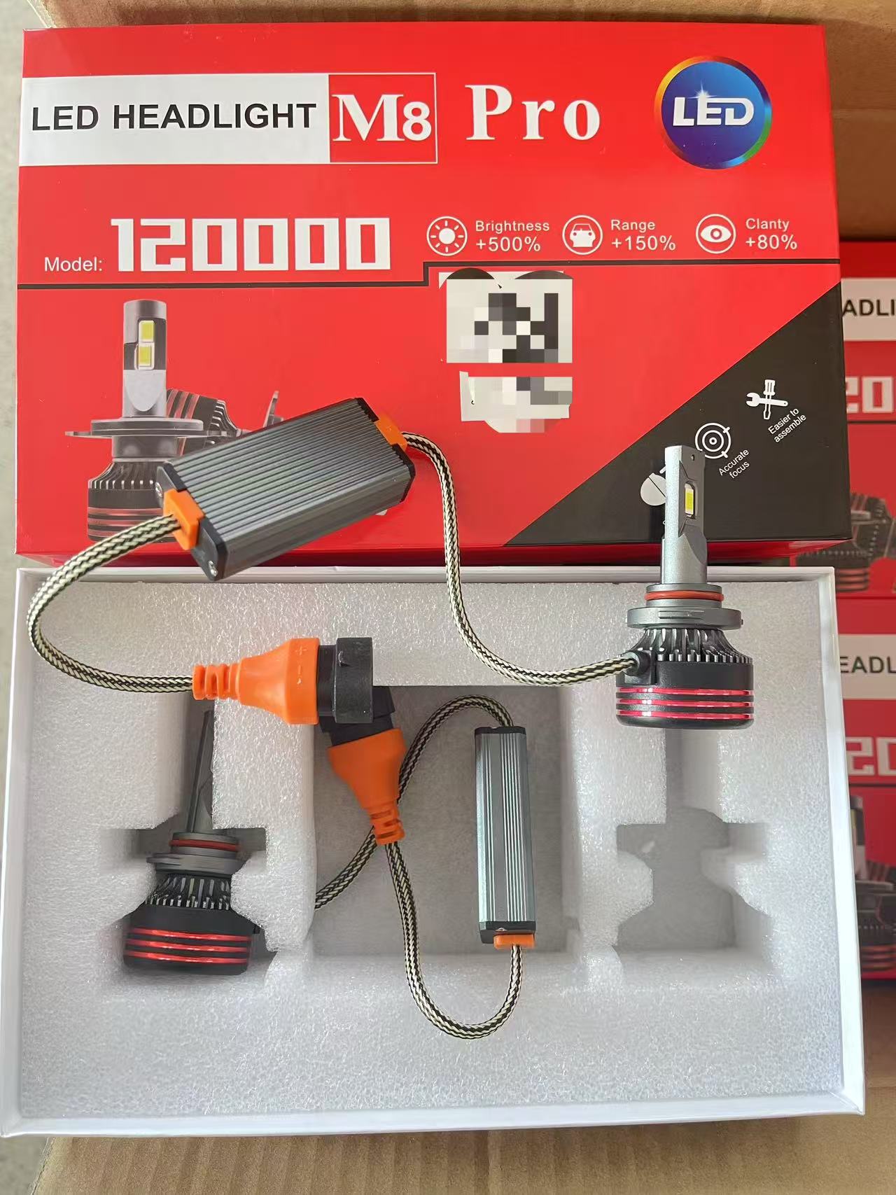 The M8pro car LED headlight 68W high-brightness export model is a best-selling cross-border car headlight high beam H4H7H11 Application Scenario