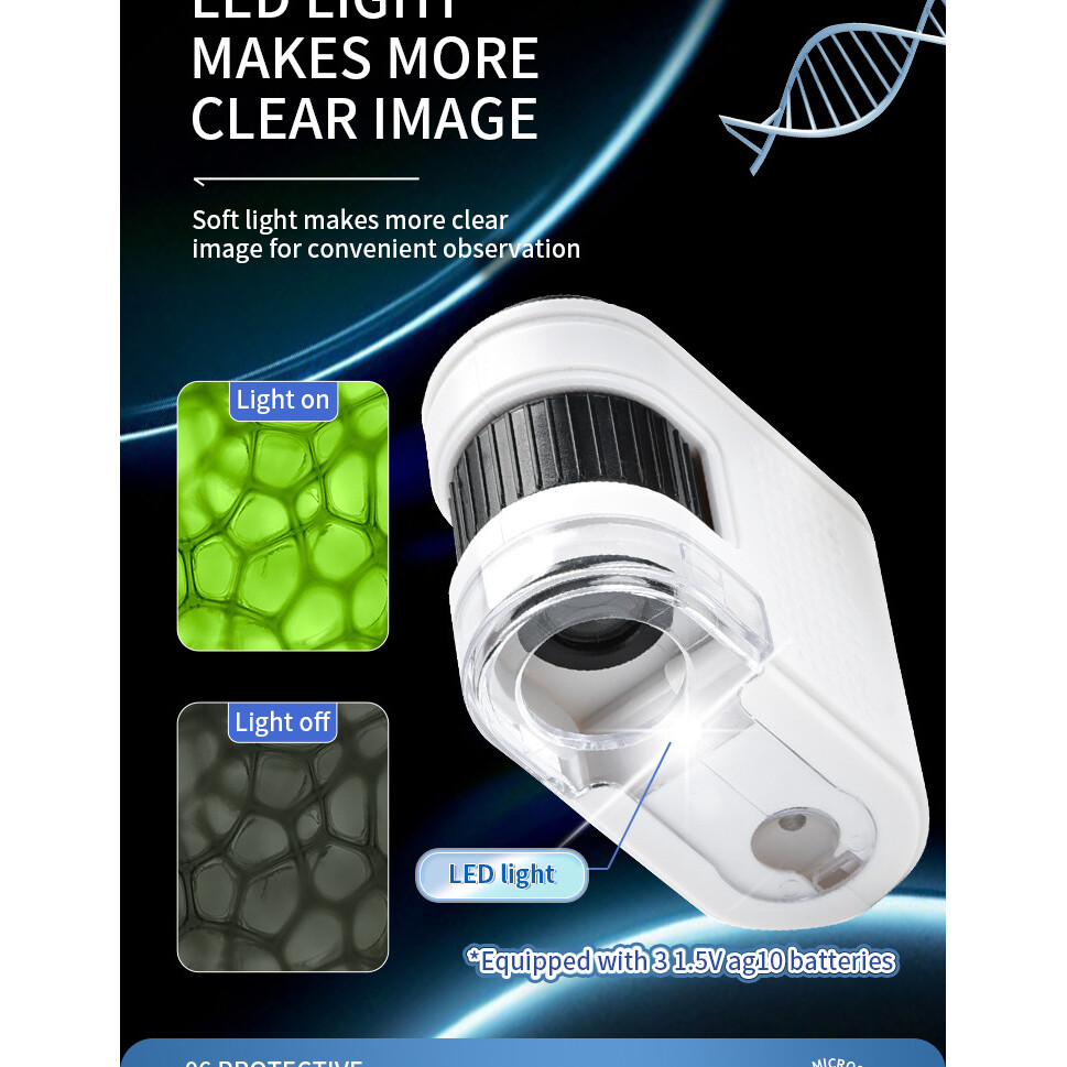 80X portable mini microscope with clipper Item Picture