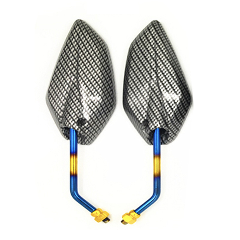 Cross-border diamond-shaped carbon fiber motorcycle batteries, universal vehicle snake skin rearview mirrors, universal for various motorcycle models Application Scenario