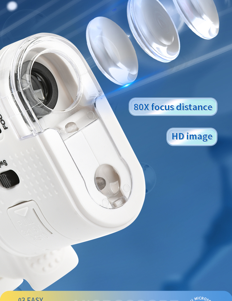 80X portable mini microscope with clipper Specification drawing