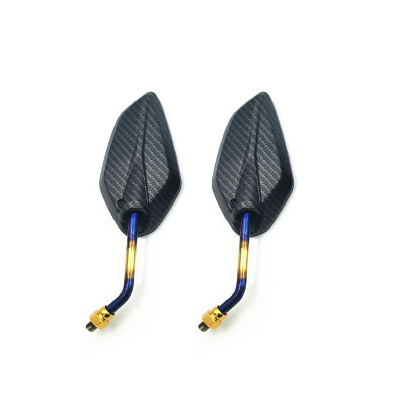 Cross-border diamond-shaped carbon fiber motorcycle batteries, universal vehicle snake skin rearview mirrors, universal for various motorcycle models Item Picture