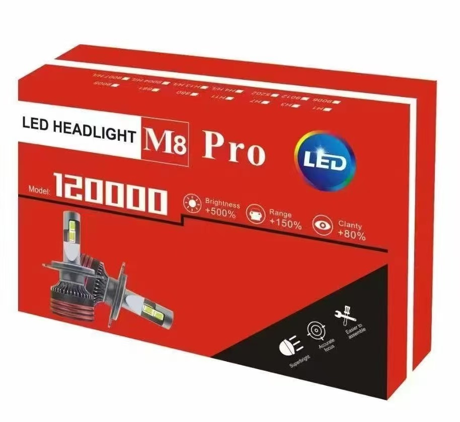 The M8pro car LED headlight 68W high-brightness export model is a best-selling cross-border car headlight high beam H4H7H11 details Picture