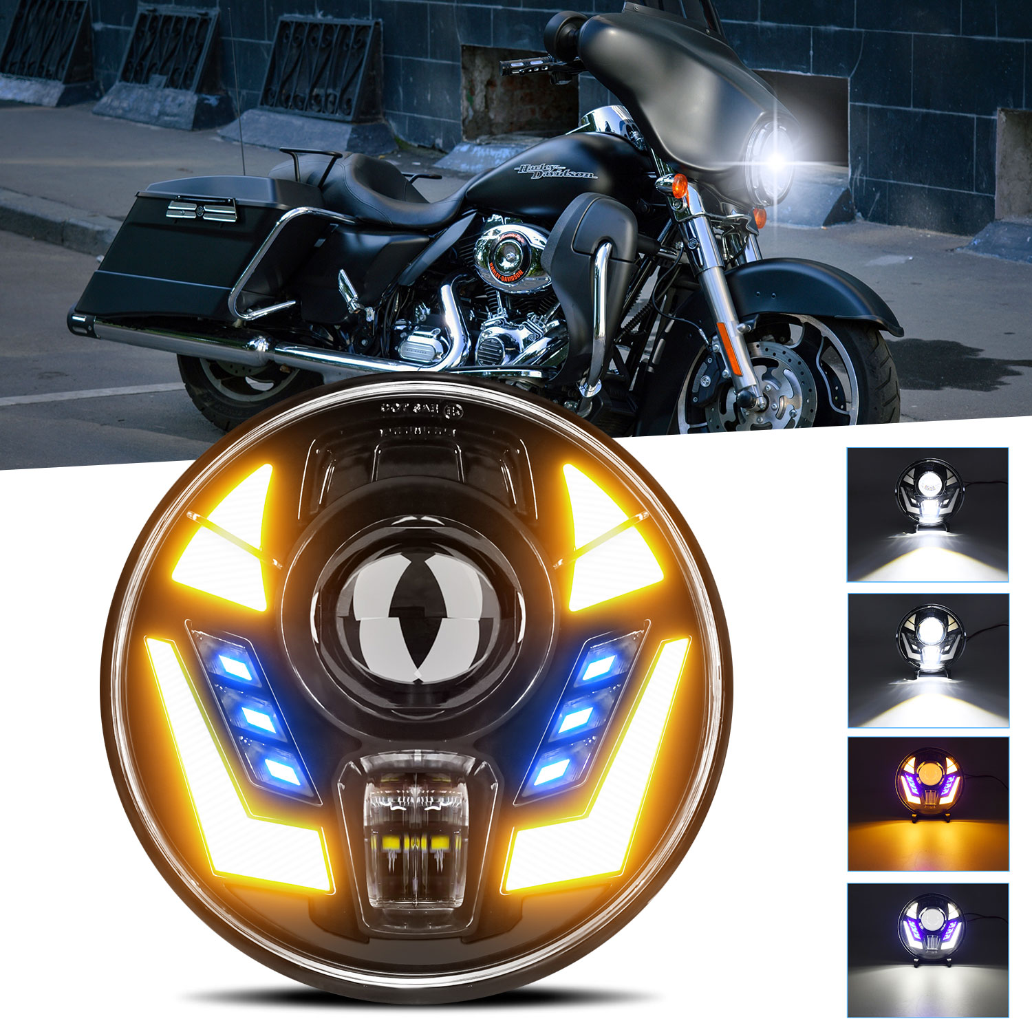 New model of car LED headlights, land Cruiser headlights, 7-inch daytime running lights, headlights, turn signals and round Wrangler lights pic 8