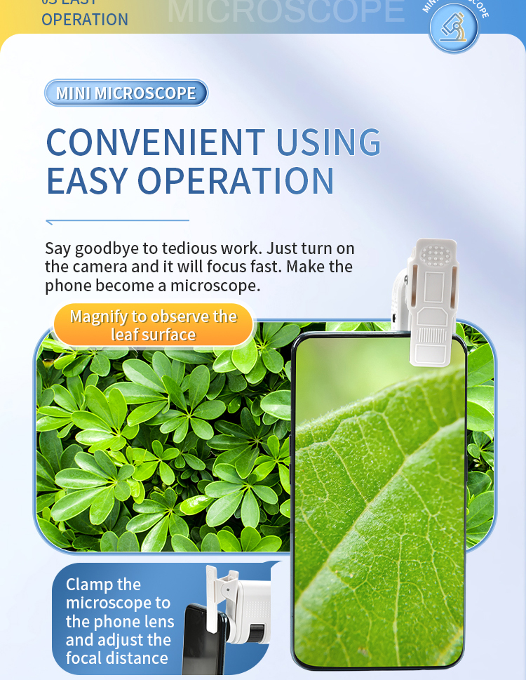 80X portable mini microscope with clipper Application Scenario