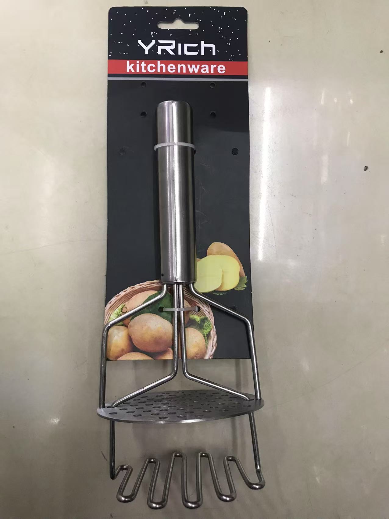 Stainless steel mashed potato crusher, double-layer potato press, creative stainless steel mashed potato press wonder, kitchen small tool